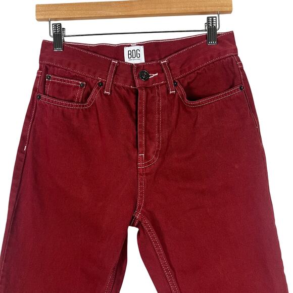BDG Urban Outfitters Dad Jeans Womens 28 Rust Red Straight Leg 90s Retro Fall - Picture 2 of 7